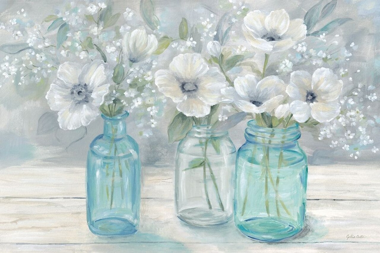 Vintage Jar Bouquet Landscape Poster Print by Cynthia Coulter - Item # VARPDXRB13114CC
